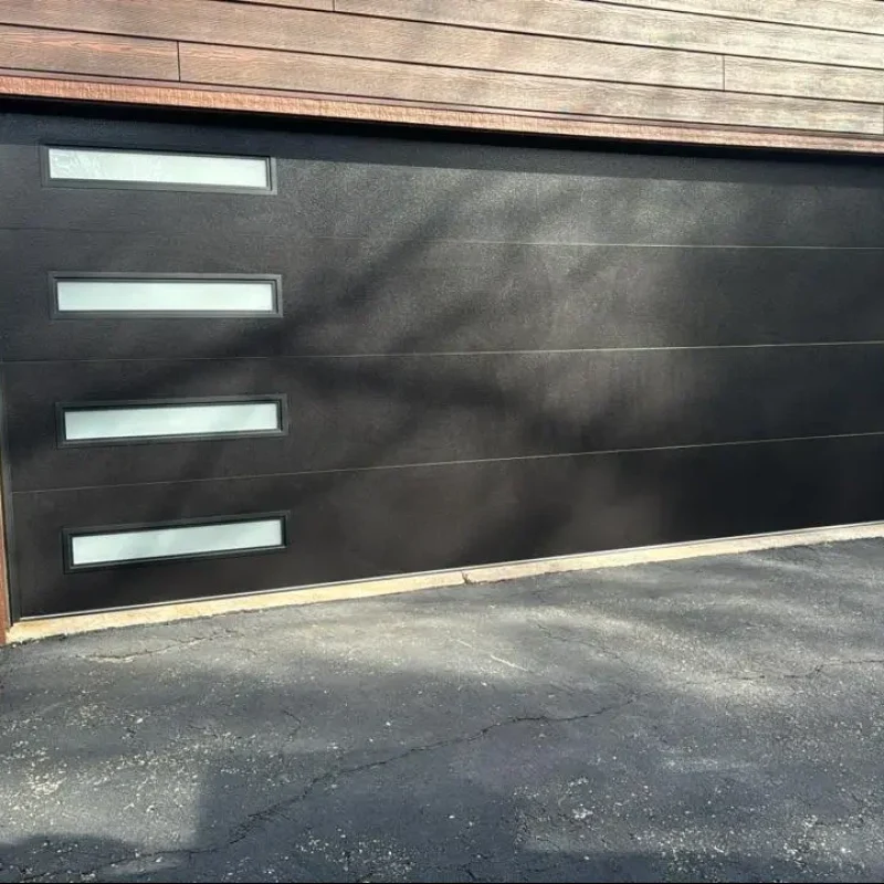 modern steel black garage door