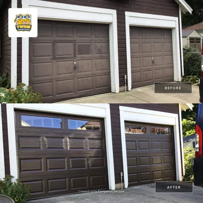 before and after garage door installation