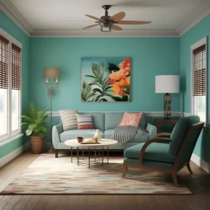 The Ultimate Guide To Choosing The Right Paint Colors For Your Home 4 terquoise room, ceiling fna, chairs, sofas