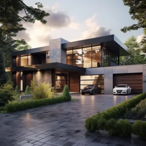 Aesthetic Appeal: How to Match Your Garage Door With Your Home's Exterior Design 2 modern garage doors matching exterior colors of house
